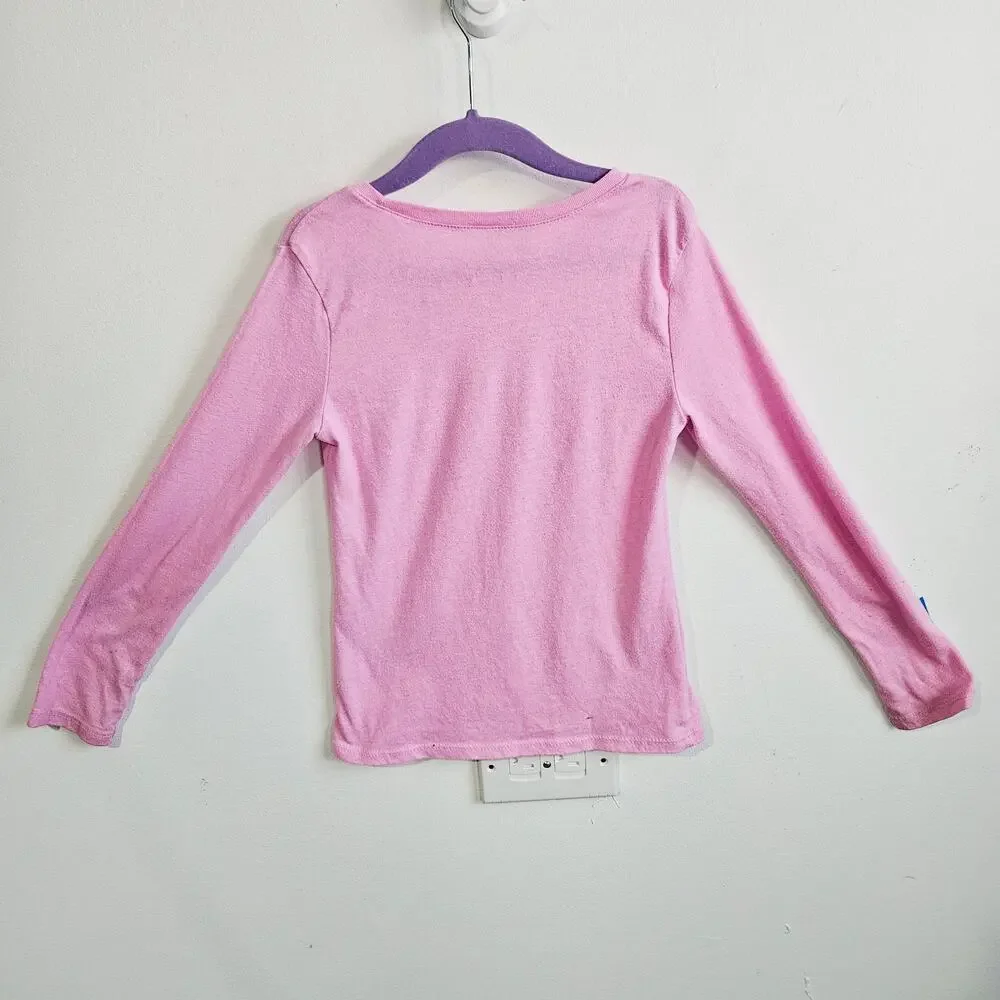 The Children's Place Girls 5/6 Long Sleeve Tee Shirt Pink Unicorn Love My Family